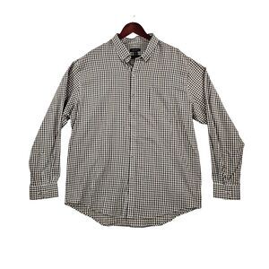 Van Heusen‎ Mens Dress Shirt Long Sleeves Button Down Plaid Gray XL Neck 17-17.5